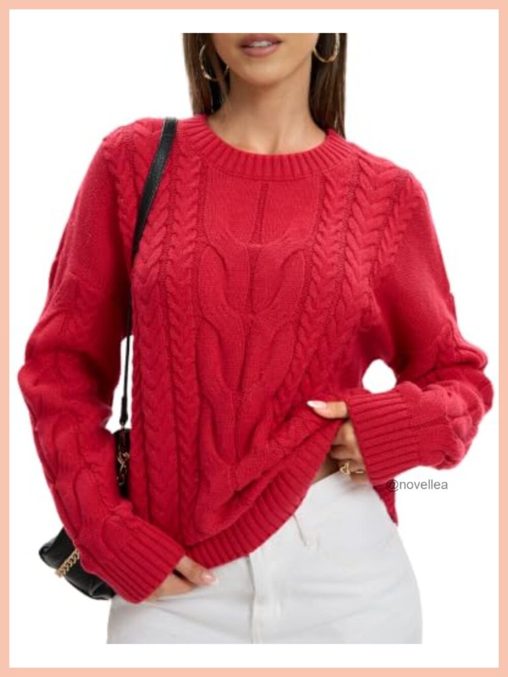 Cable Knit Cotton Blend Cardigan Sweater Long Sleeve Crewneck Fall Layering